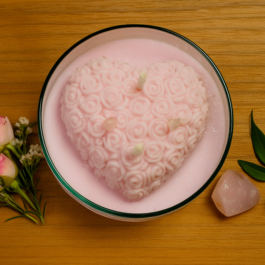 Llama del Corazón – Amor y Armonía - Rosas & Jazmín, Cera de Soya 100%