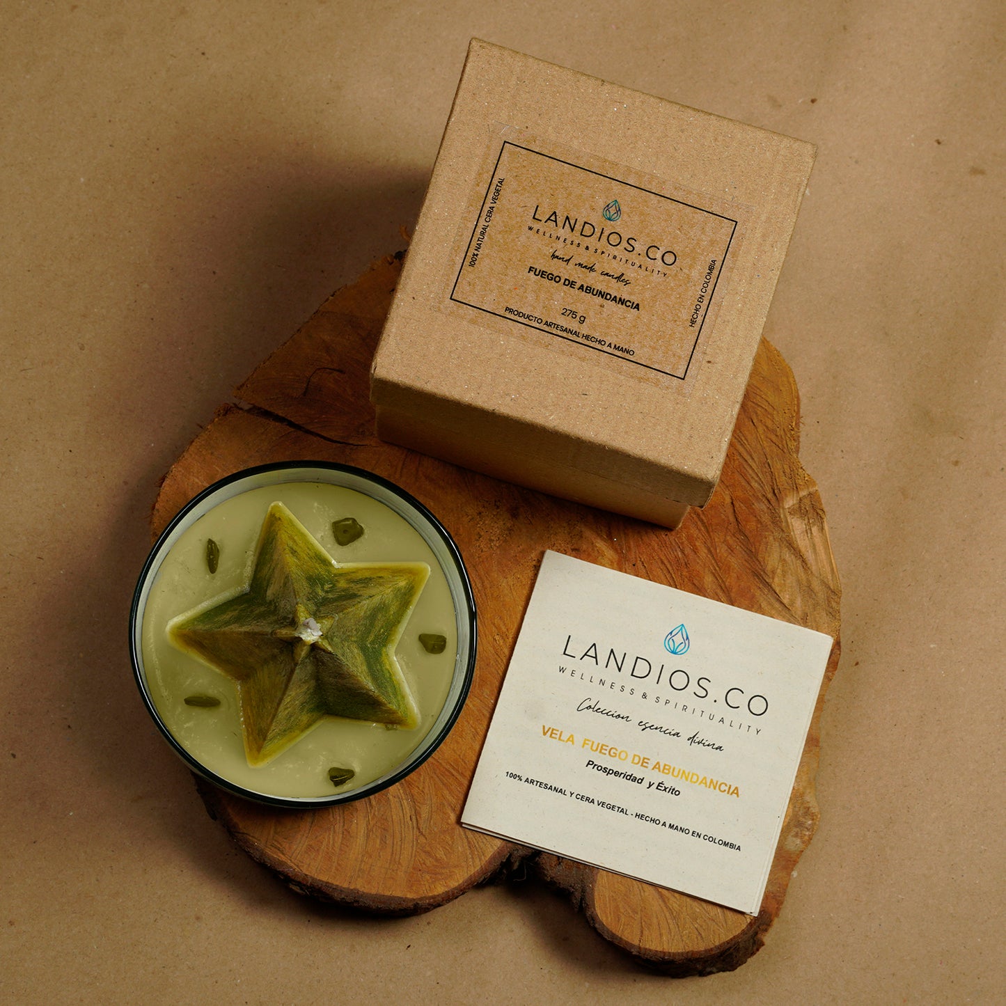 Vela Fuego de Abundancia – Prosperidad y Éxito, Cera de Palma 100%